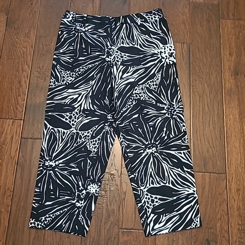 Talbots black & white ankle pants size 14
